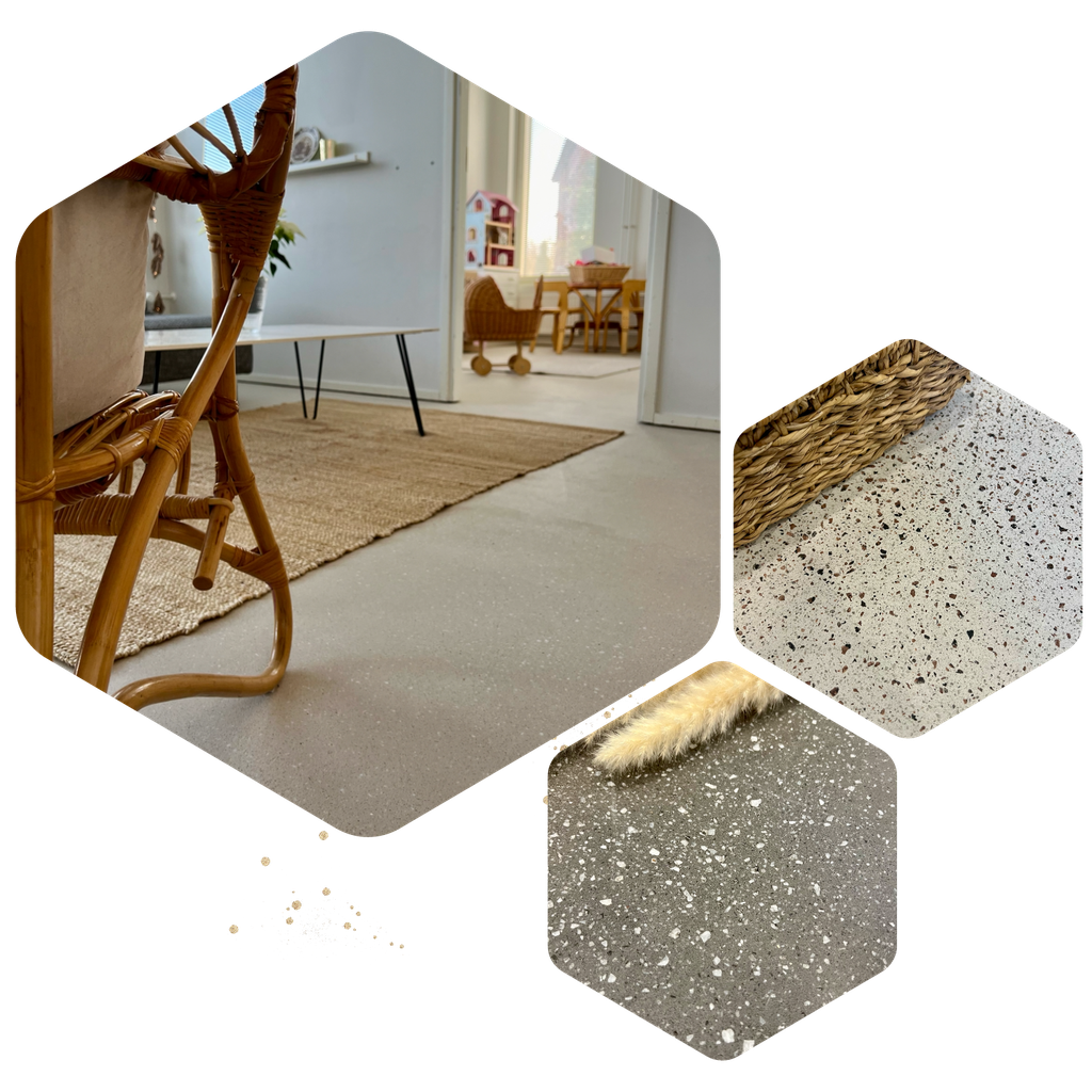 Dekofloor Terrazzo kuivan tilan lattia 4m2, valkoinen kalkkikivi